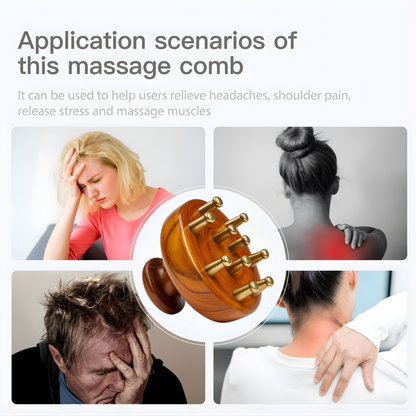 Kansa Scalp & Body Massager | Ayurvedic Teak Wood Massage Tool for Hair Growth, Stress Relief & Detox | Pure Kansa Stimulator