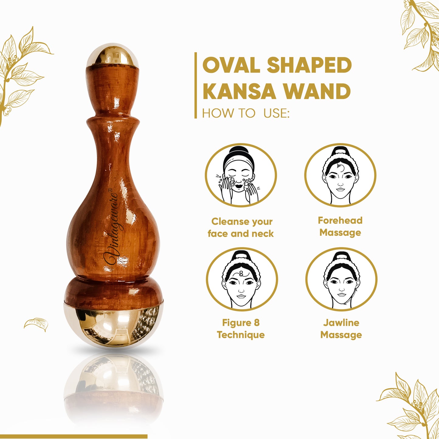 kansa wand oval shape with kansa comb
