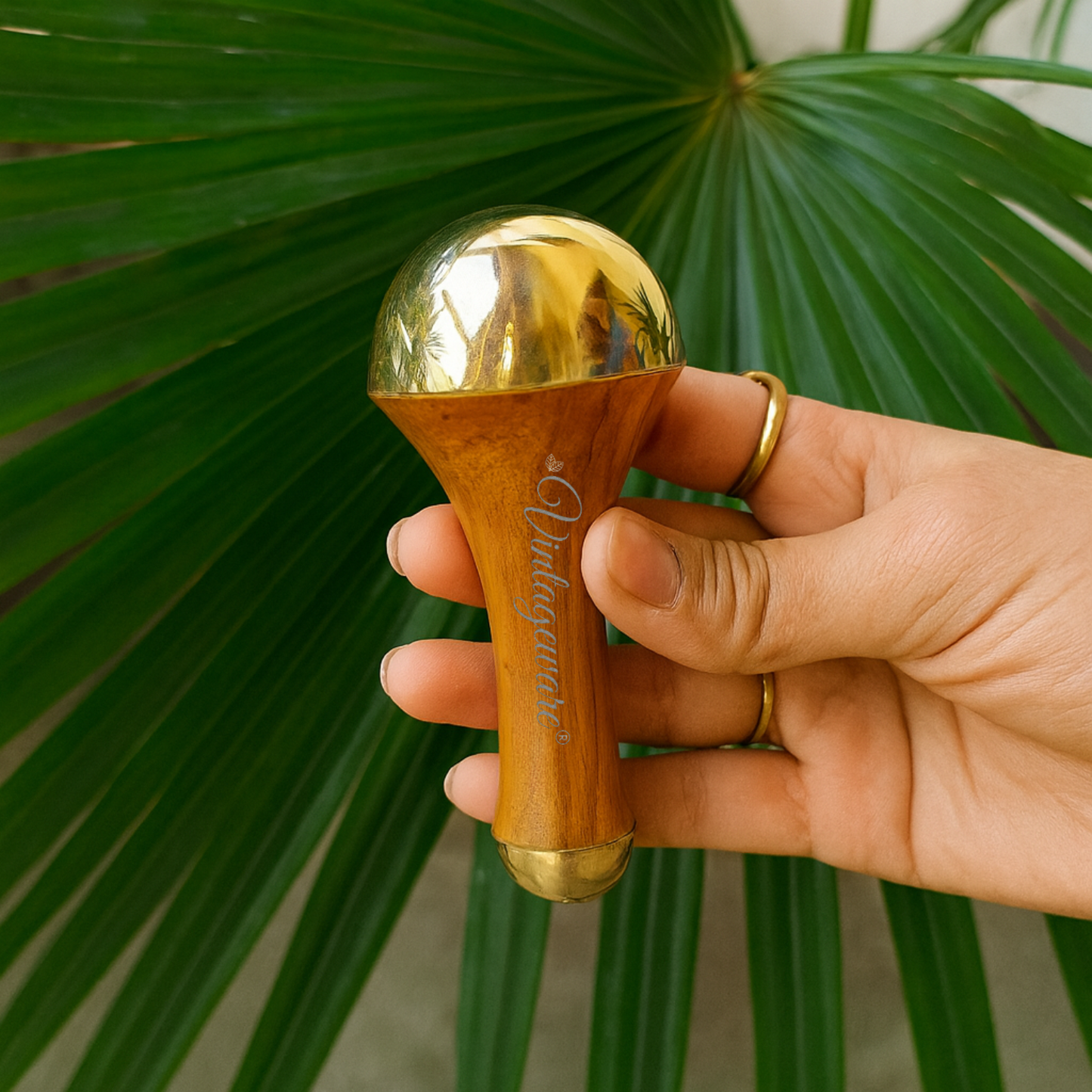 Vintageware® Kansa Wand Double Sided Small – Compact Ayurvedic Beauty Tool for Skin Rejuvenation