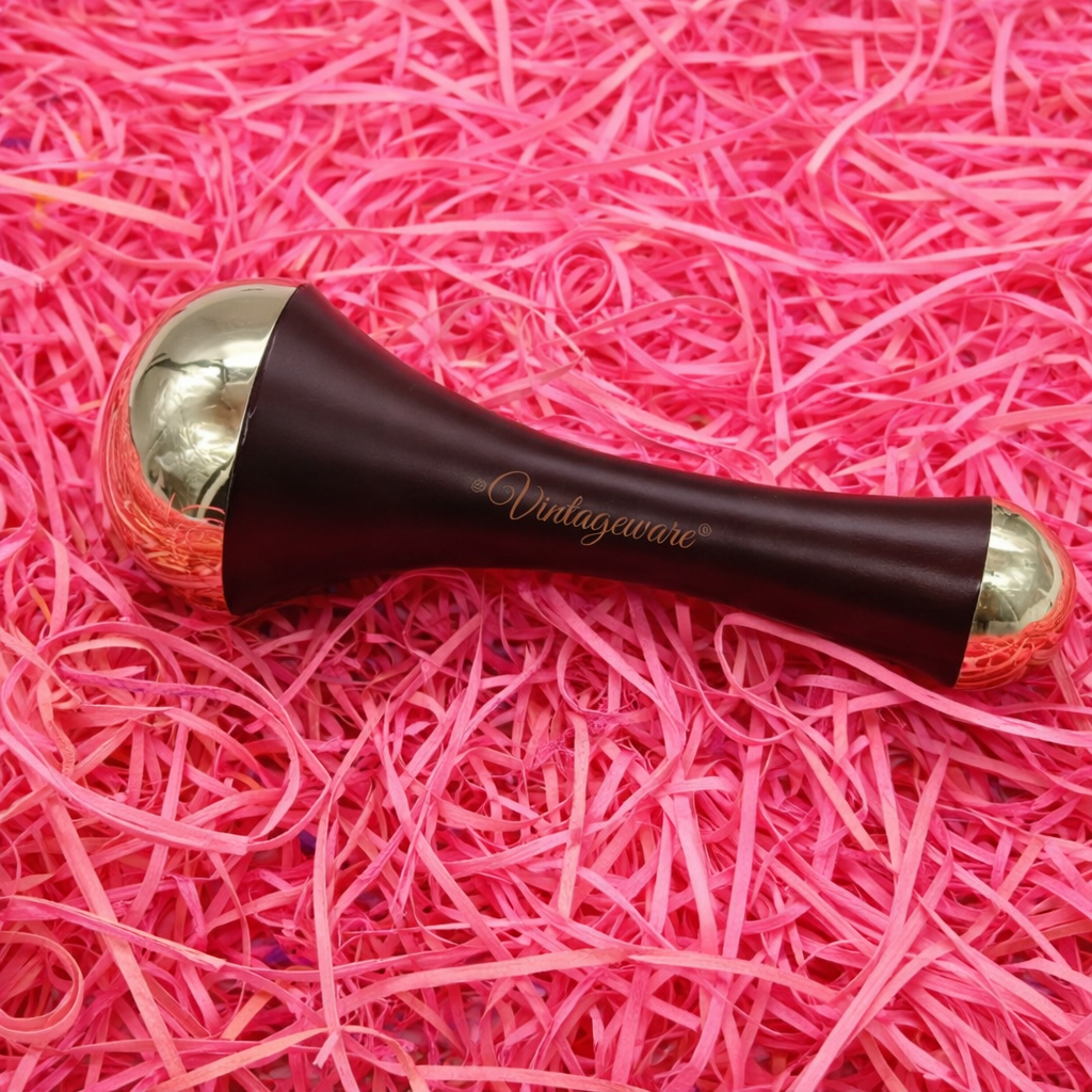 Kansa Wand Double Sided – Ayurvedic Beauty Tool for Skin Rejuvenation (Dark Brown)