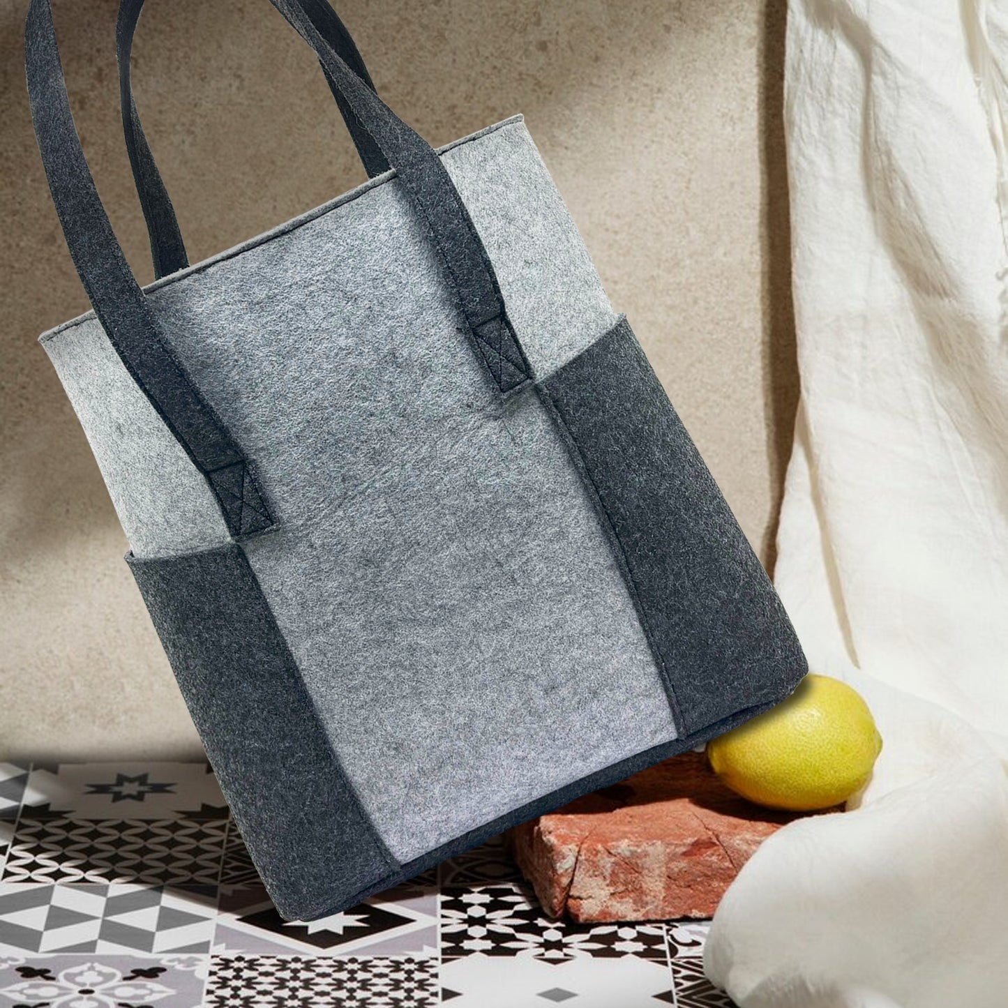 Felt Reusable Shopping Bag, Storage Tote Utility Bag