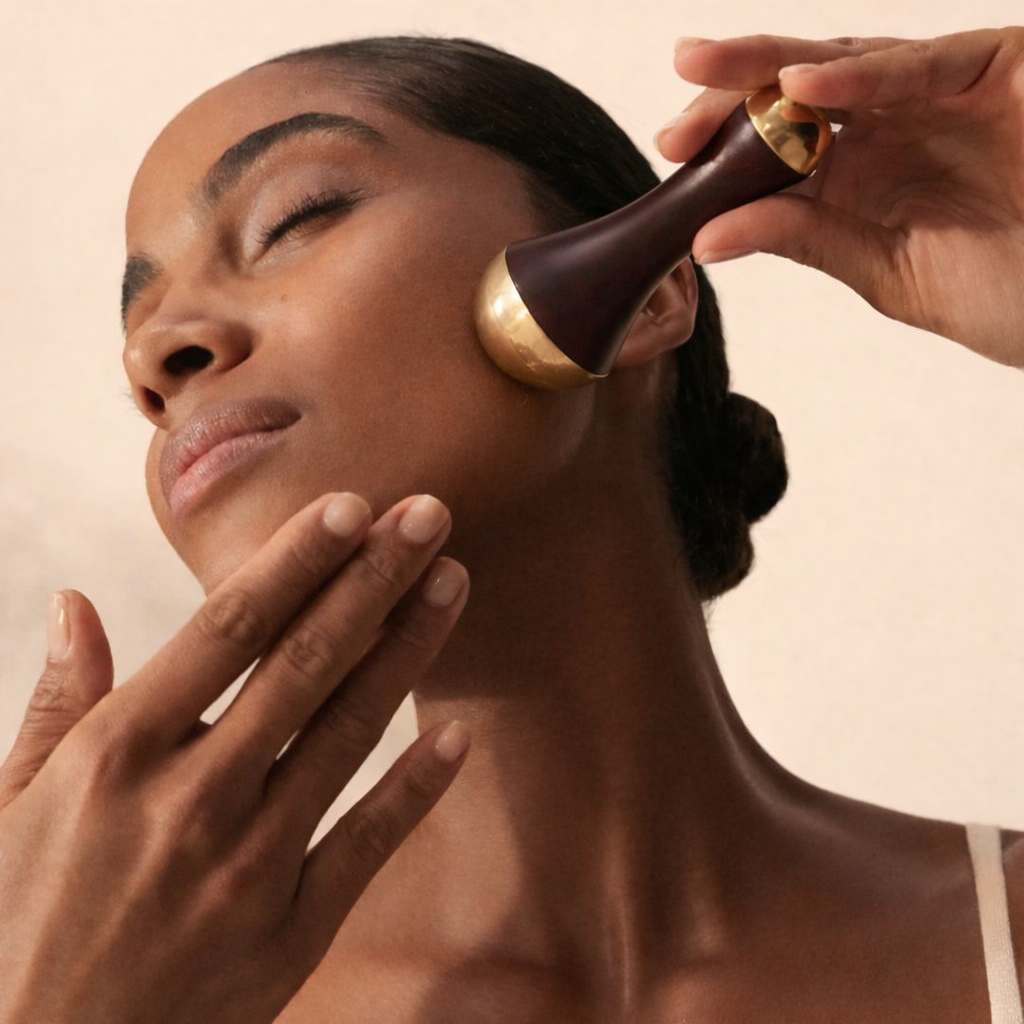 Kansa Wand Double Sided – Ayurvedic Beauty Tool for Skin Rejuvenation (Dark Brown)