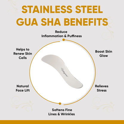 Gua Sha Tool | Vintageware® Stainless Steel Massage Scraper for Face, Neck & Body Pain Relief