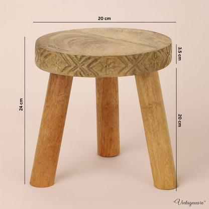 3 Leg Wooden Planter Stand | Solid Wood Plant Stand for Living Room, Indoor & Outdoor | Rustic Indoor Pot Holder