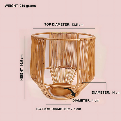 Vintageware® Gold Leaf Metal Tealight Candle Holders | Decorative Lantern for Diwali, Christmas, Table, Wedding & Home Decor, Set of 3