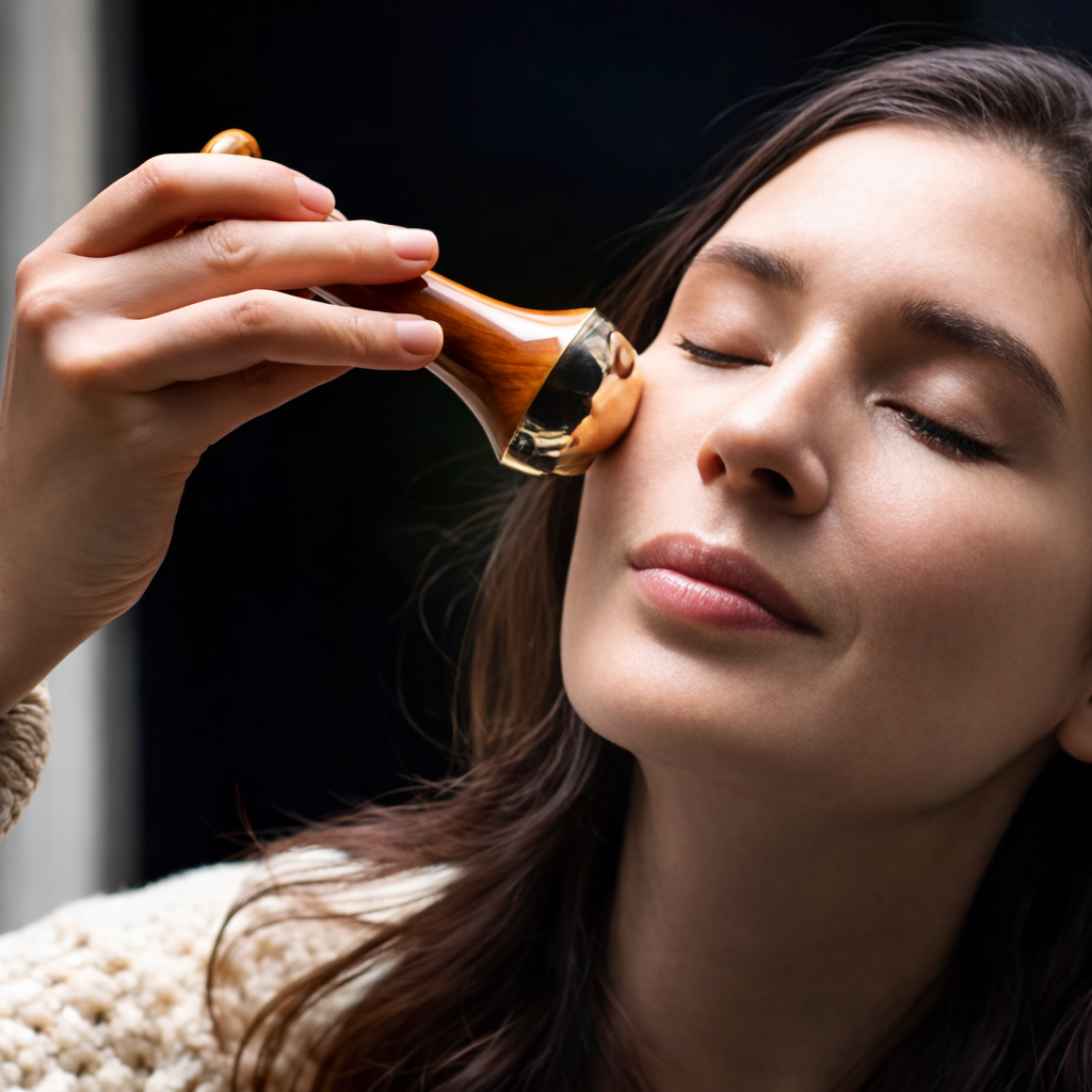 Luxury Acupressure Kansa Wand Massager With Teak Wood Handle For Detoxification And Deep Relaxation, Single Base Kansa Wand For Foot