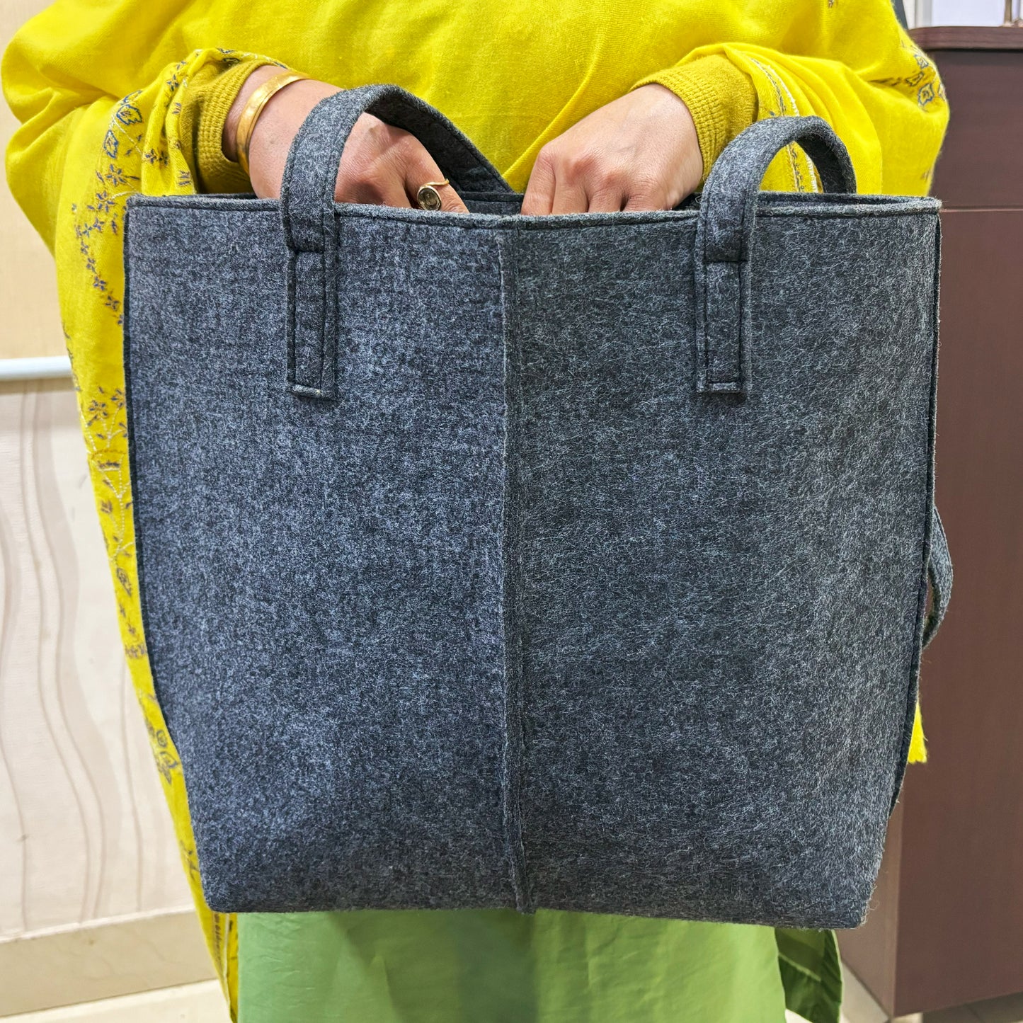 Felt Reusable Shopping Bag, Storage Tote Utility Bag