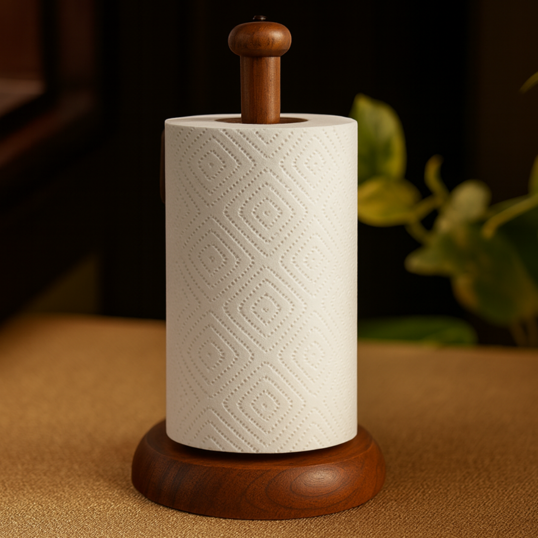 Wooden Tissue Holder for Kitchen – Handcrafted by Vintageware® (Gem Top)