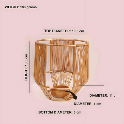 Vintageware® Gold Leaf Metal Tealight Candle Holders | Decorative Lantern for Diwali, Christmas, Table, Wedding & Home Decor, Set of 3