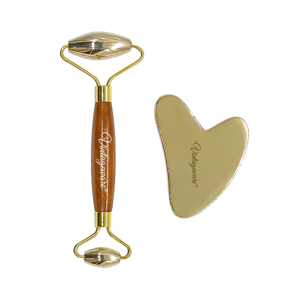 kansa face roller with gua sha