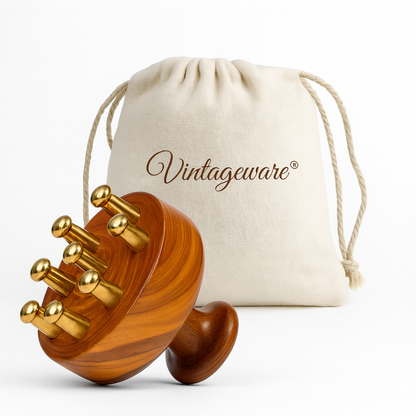 Kansa Scalp & Body Massager | Ayurvedic Teak Wood Massage Tool for Hair Growth, Stress Relief & Detox | Pure Kansa Stimulator
