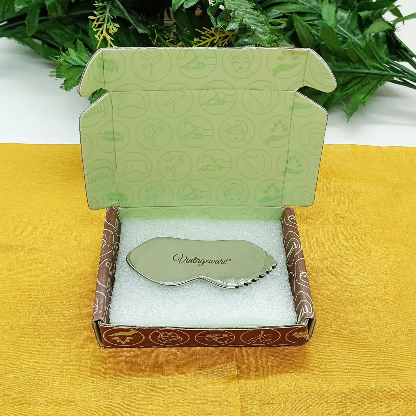 Gua Sha Face Massager | Vintageware® Stainless Steel Lip-Shaped Massage Tool