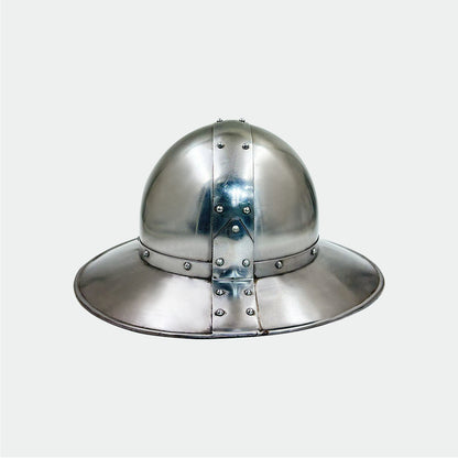 Medieval Kettle Hat Helmet – Handcrafted Steel Armor with Adjustable Straps & Liner for Cosplay, LARP & Reenactment ( HT-A018)