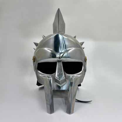 Handcrafted Gladiator Helmet with Face Guard – Maximus Steel Armor for Cosplay, LARP, Halloween & Display (HT-A007)
