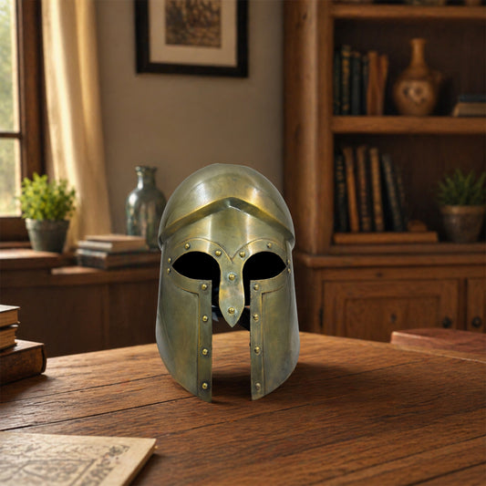 Italo Corinthian Helmet – Handcrafted Copper Finish Greek Spartan Armor for Elite Cosplay, Collectors & Display (HT-A033)