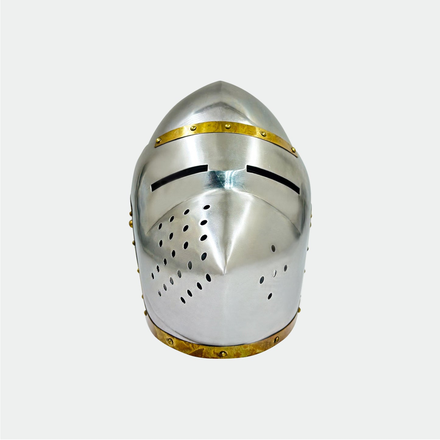 14th Century Pig Face Bascinet Helmet – Hand-Forged Hounskull Knight Armor for LARP, Cosplay, Reenactment & Display (HT-A019)