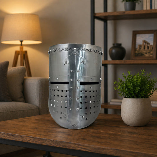 Medieval Helmet – Hand-Forged Steel Armor for Cosplay, LARP, Reenactment & Historical Display (HT-A026)