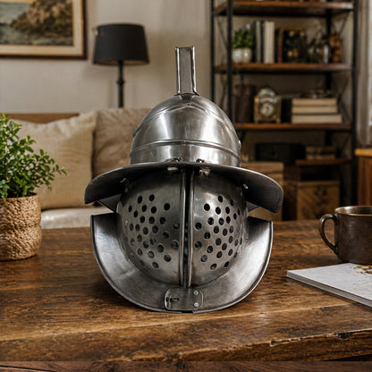 Murmillo Gladiator Helmet  2 – Handmade 18 Gauge Steel Roman Armor for Cosplay, LARP, Roleplay & Display ( HT-A052 )