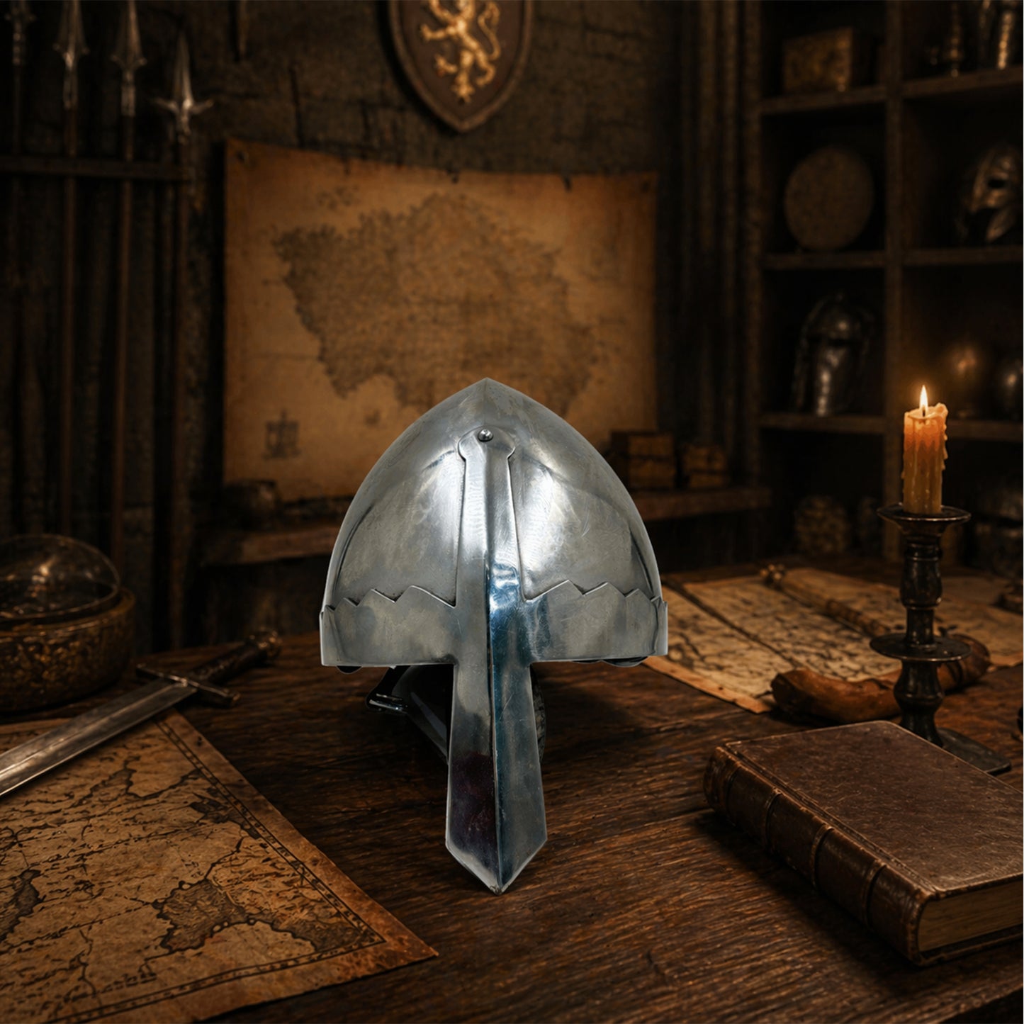 Norman Nasal Helmet – Hand-Forged Steel Viking Knight Armor for Cosplay, LARP, Reenactment & Medieval Display (HT-A023)