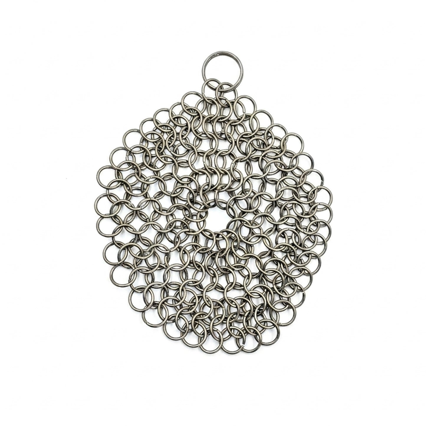 Steel Chainmail Cast Iron Cleaner – Non-Scratch Scrubber for Skillets, Pans, BBQ Grills & Cookware (CM-SCRUBBER-RD)