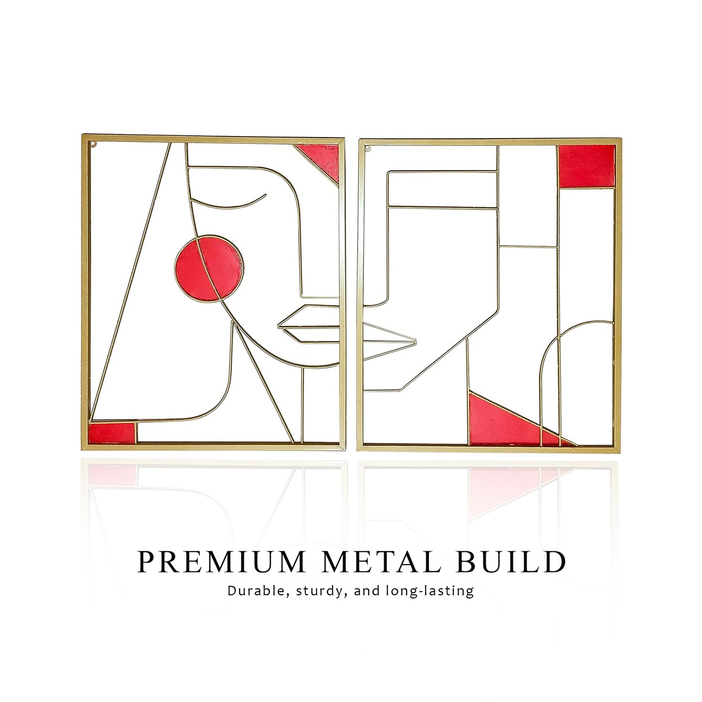 Metal Wall Art Couple Sculpture – Elegant Home Decor Hanging