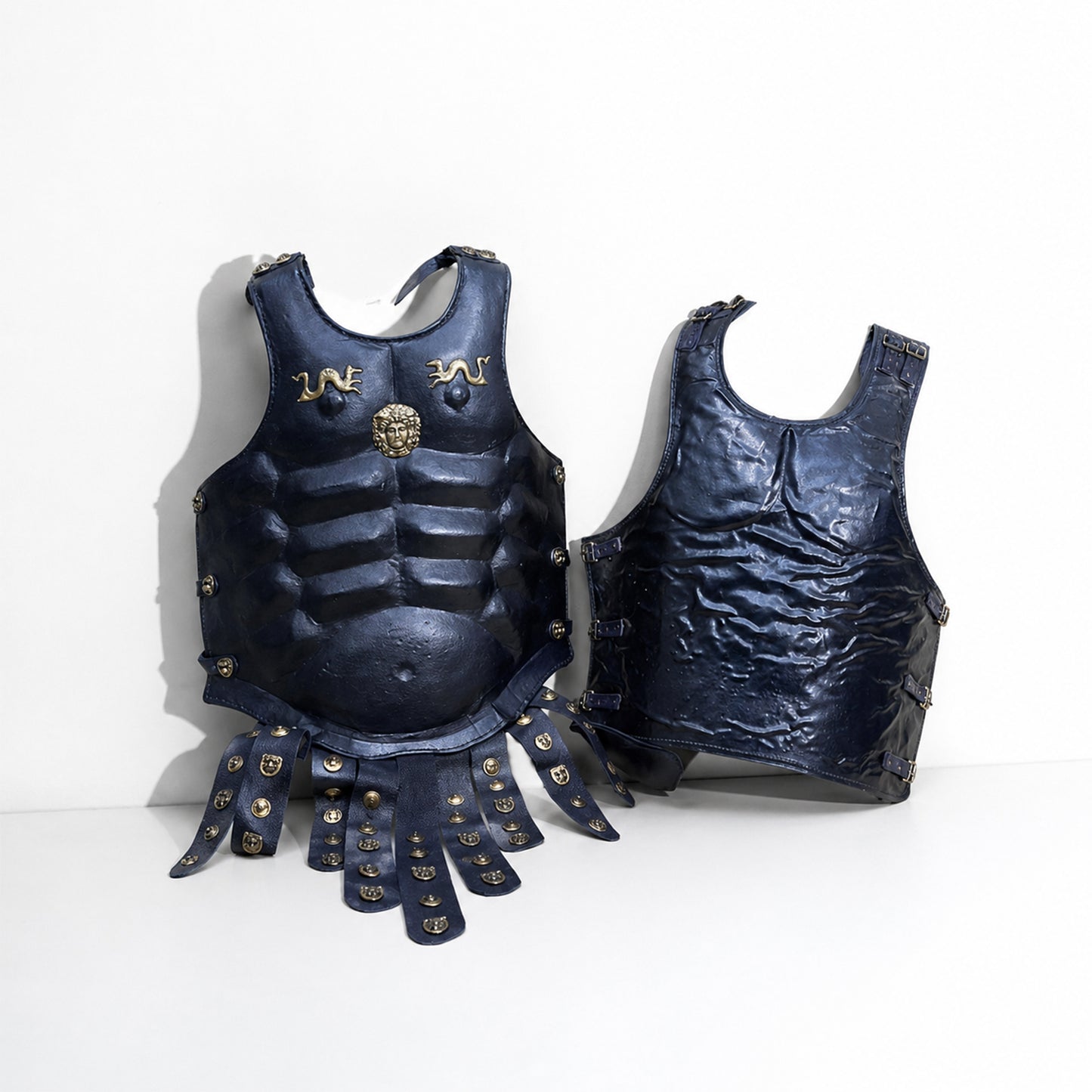 Vintageware® Greek Roman Leather Muscle Armor with Belt & Brass Fittings – Medieval Body Armor for Cosplay, LARP & Reenactment (LM-BA004)