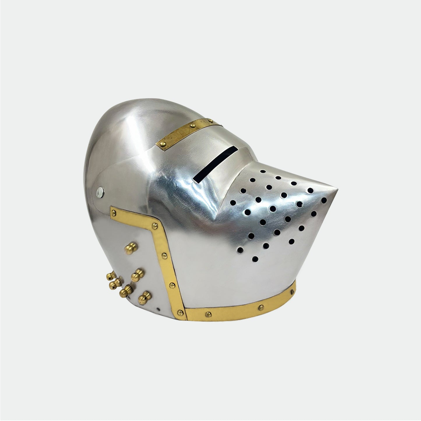 14th Century Pig Face Bascinet Helmet – Hand-Forged Hounskull Knight Armor for LARP, Cosplay, Reenactment & Display (HT-A019)