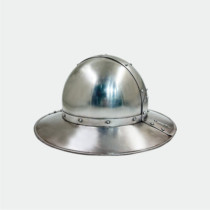 Medieval Kettle Hat Helmet – Handcrafted Steel Armor with Adjustable Straps & Liner for Cosplay, LARP & Reenactment ( HT-A018)