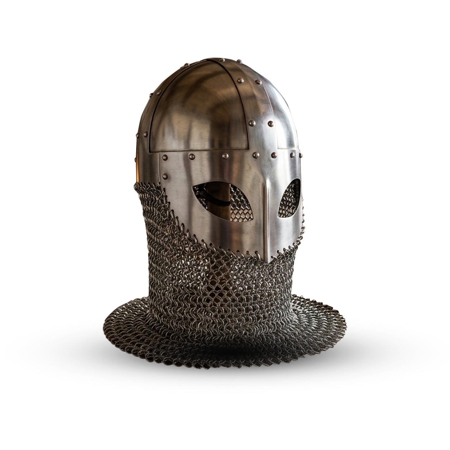 Viking Spectacle Helmet with Chainmail – 18G Steel Norse Armor (HT-A039)