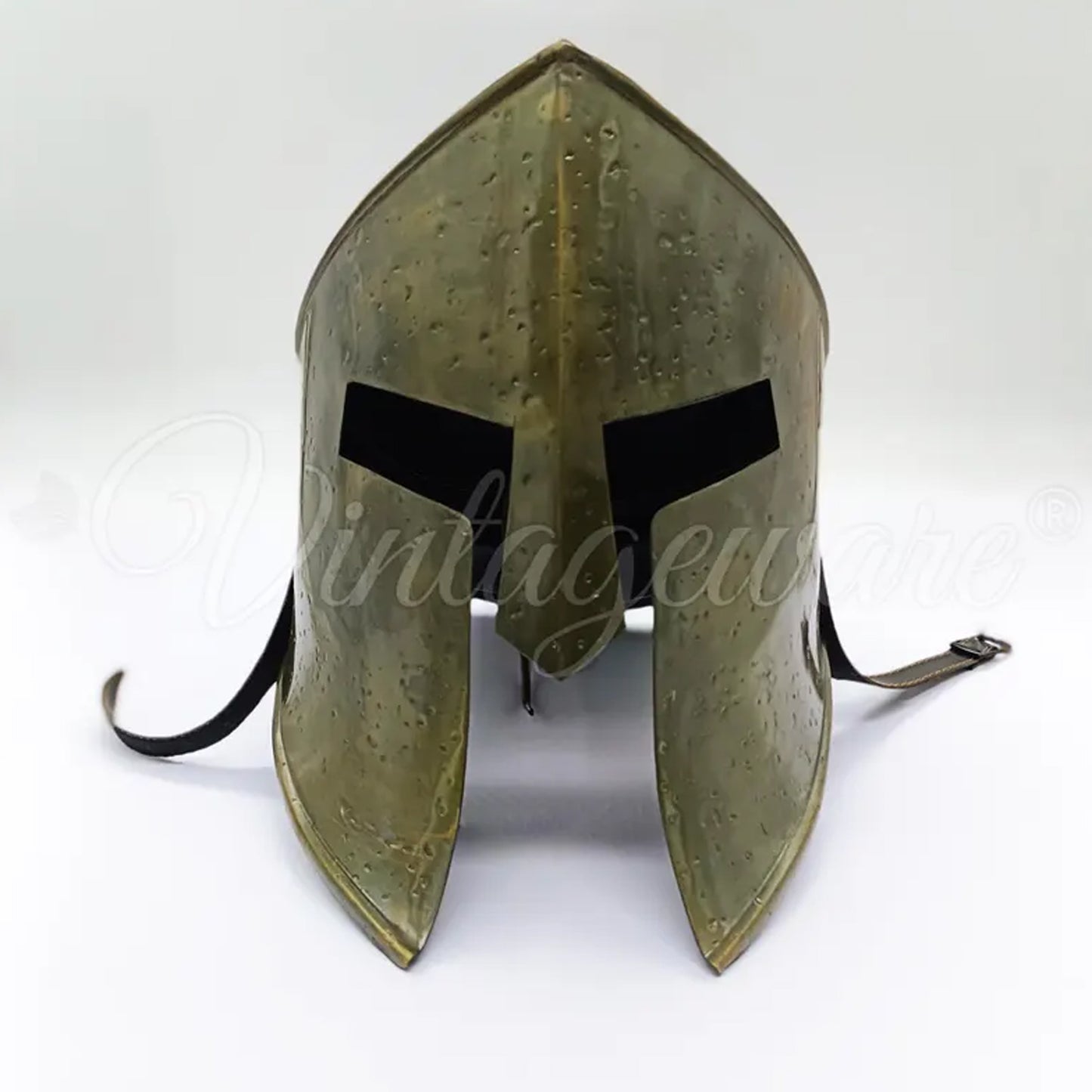 Spartan Helmet Antique Brass Steel – Leonidas Greek Armor (HT-A030)
