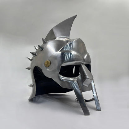Handcrafted Gladiator Helmet with Face Guard – Maximus Steel Armor for Cosplay, LARP, Halloween & Display (HT-A007)