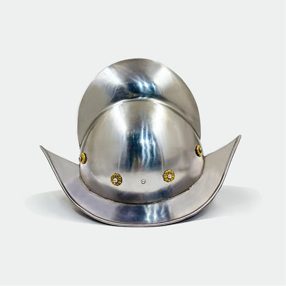 Comb Morion Helmet – Polished Steel Spanish Conquistador Armor for Cosplay, LARP, Reenactment & Display(HT-A021)