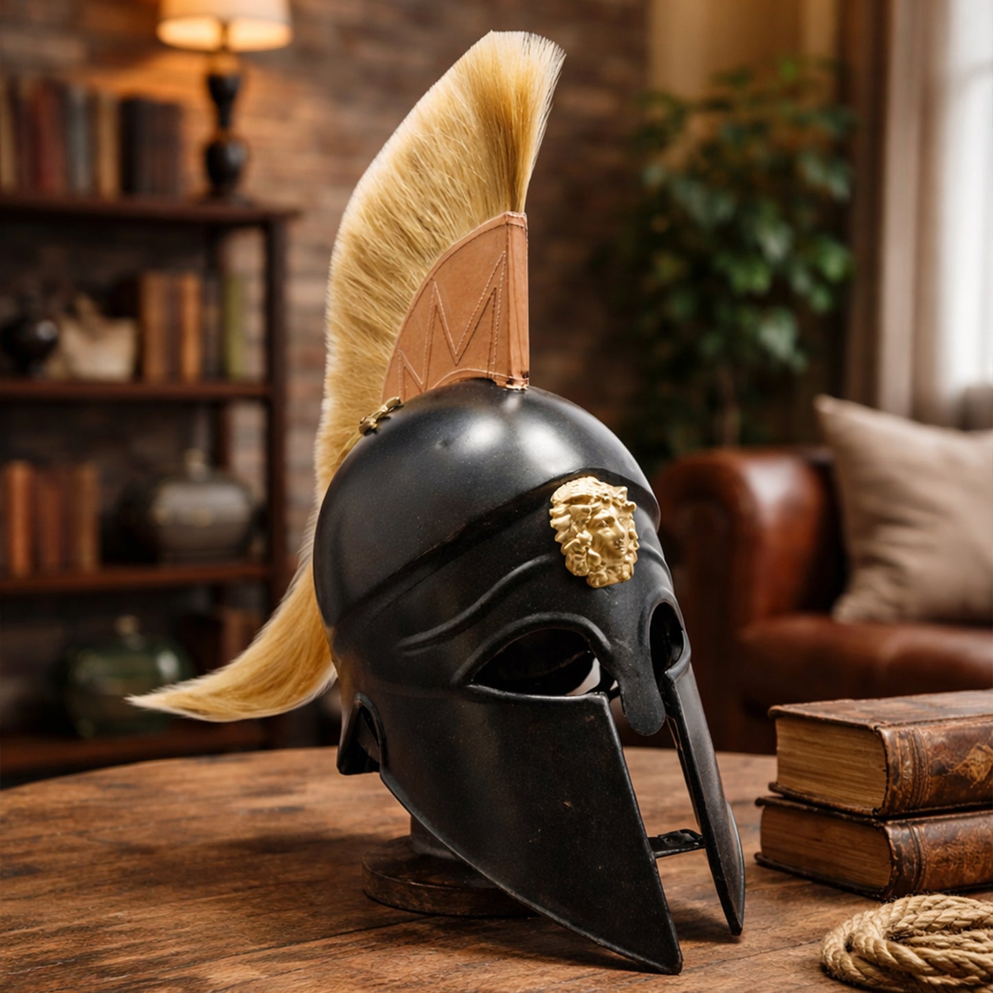Corinthian Spartan Helmet Copper Finish – Greek Steel Armor for LARP (HT-A006)