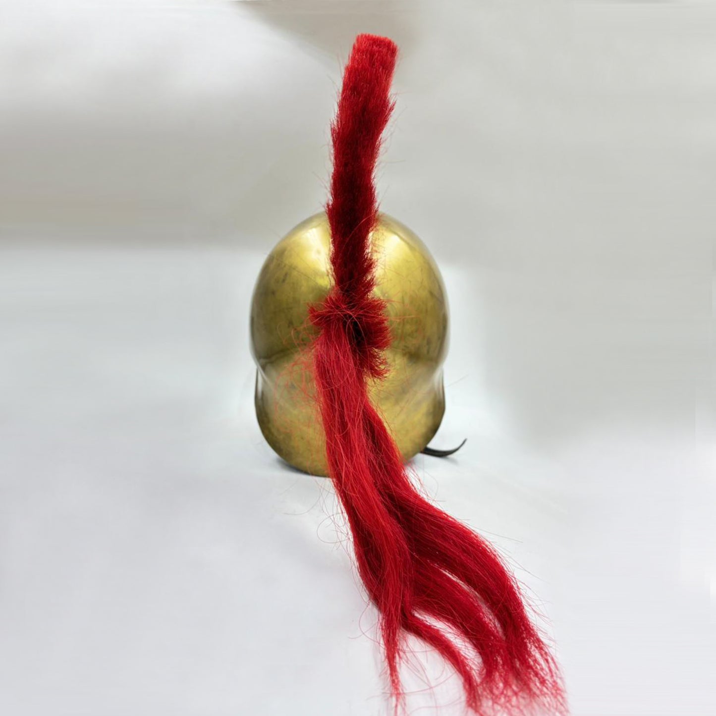 Corinthian Helmet with Brass Finish & Red Plume – Handcrafted Greek Spartan Armor for Cosplay, LARP & Renaissance (HT-A036)