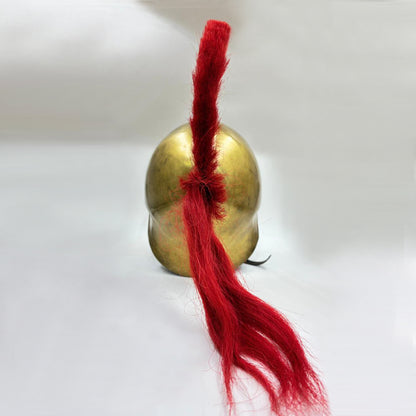 Corinthian Helmet with Brass Finish & Red Plume – Handcrafted Greek Spartan Armor for Cosplay, LARP & Renaissance (HT-A036)
