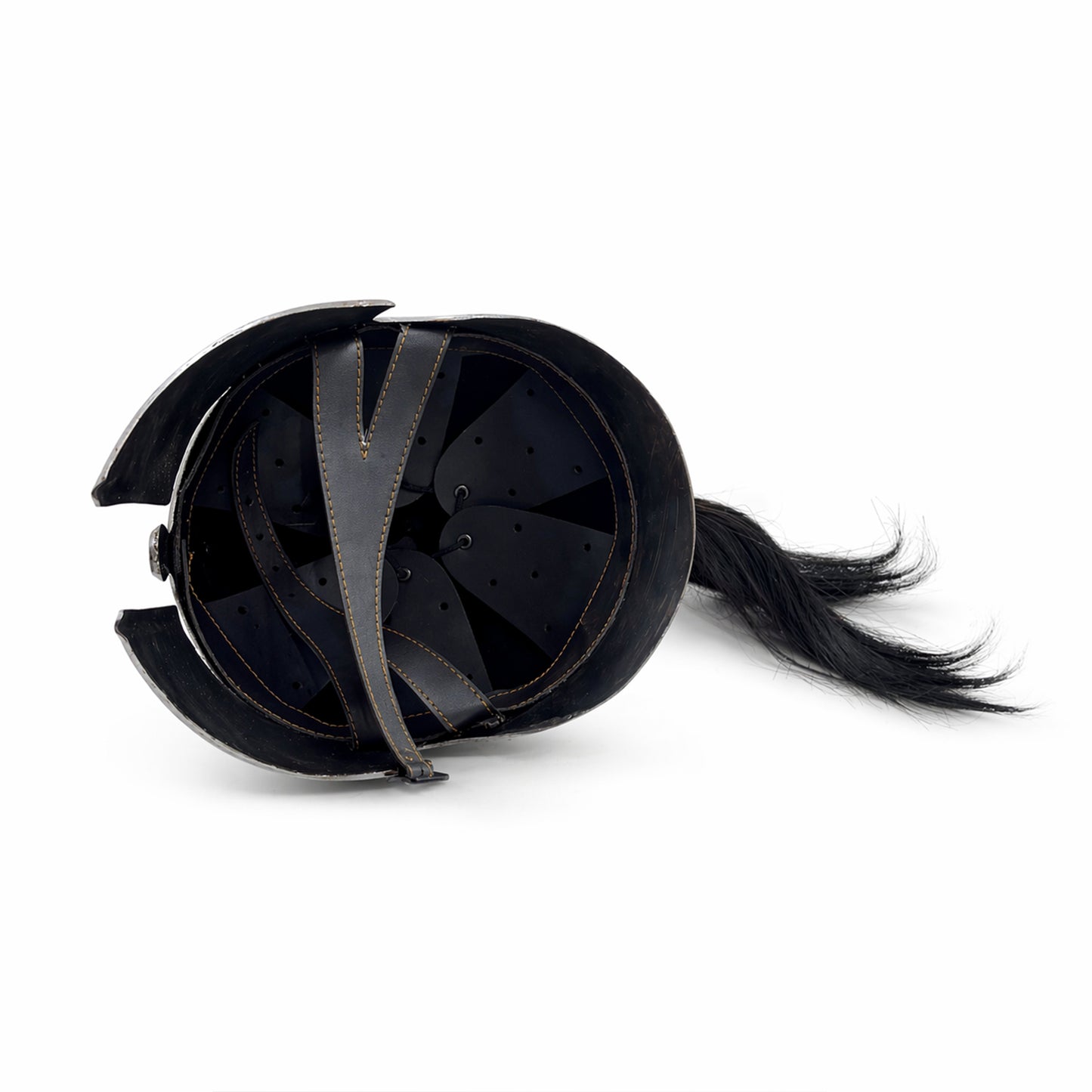 Corinthian Helmet with Black Plume – 18 Gauge Steel Greek Spartan Armor for Cosplay, LARP, Reenactment & Display  ( HT-A035A )