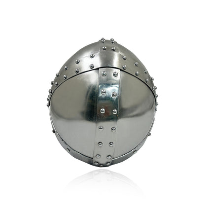 Crusader Spangenhelm Helmet – Hand-Forged 14 Gauge Steel Medieval Knight Armor for Cosplay, LARP, Reenactment & Display ( HT-A040)
