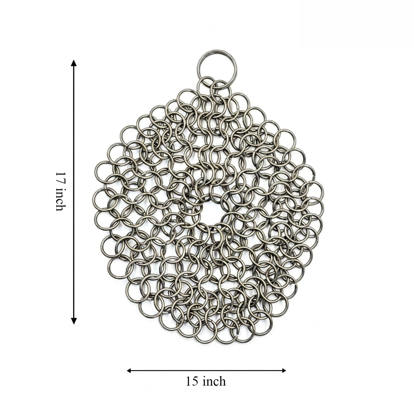 Steel Chainmail Cast Iron Cleaner – Non-Scratch Scrubber for Skillets, Pans, BBQ Grills & Cookware (CM-SCRUBBER-RD)