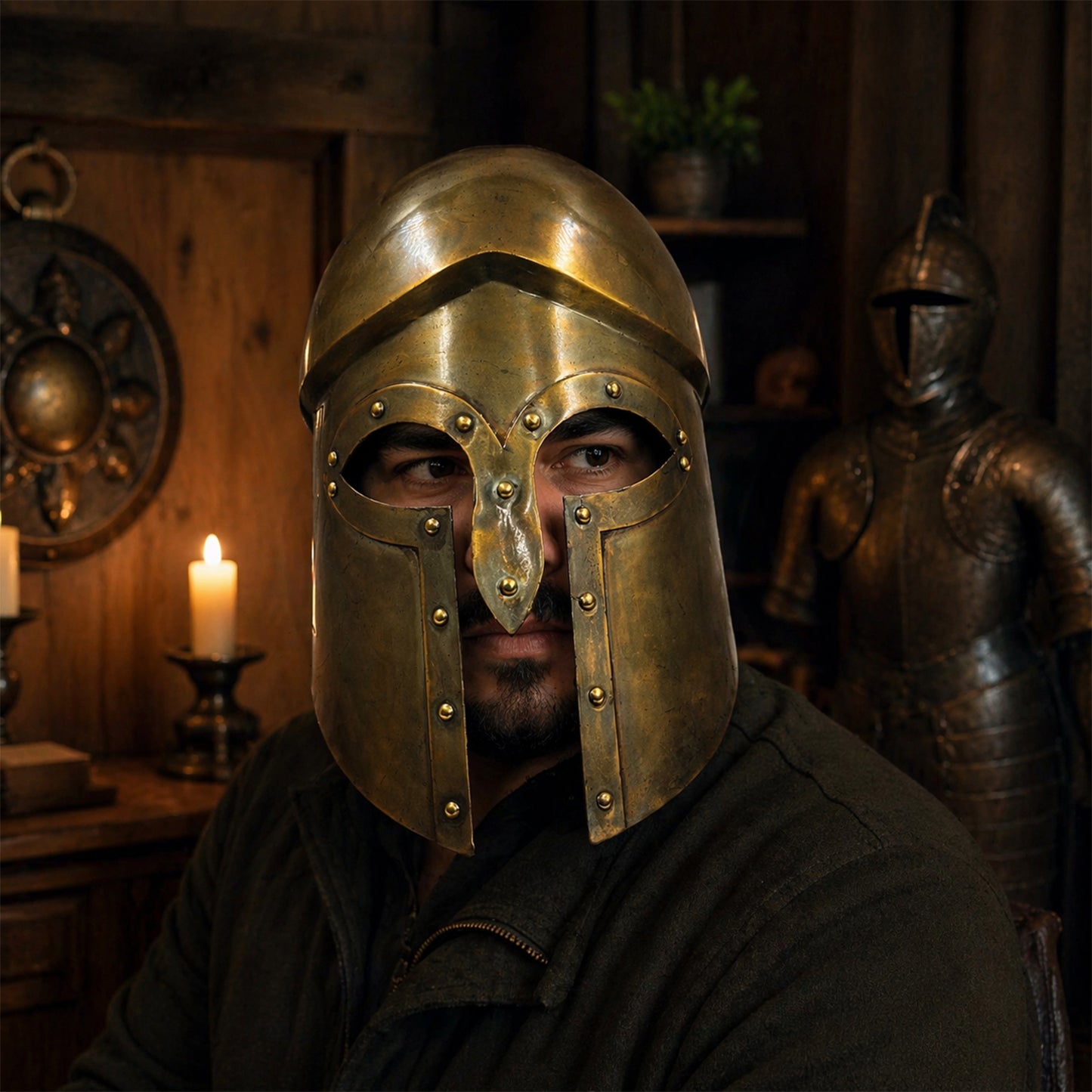 Italo Corinthian Helmet – Handcrafted Copper Finish Greek Spartan Armor for Elite Cosplay, Collectors & Display (HT-A033)