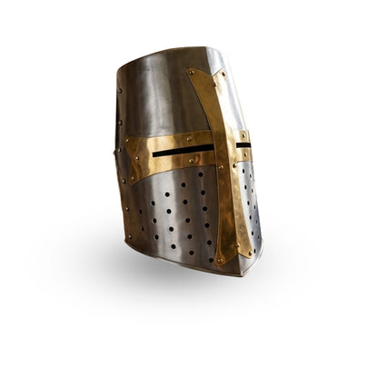 Templar Crusader Helmet – Handmade 18G Steel Medieval Knight Armor (HT-A029)