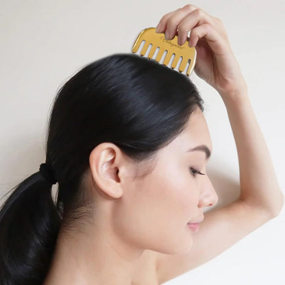Ayurvedic kansa comb for scalp massage and hair growth
