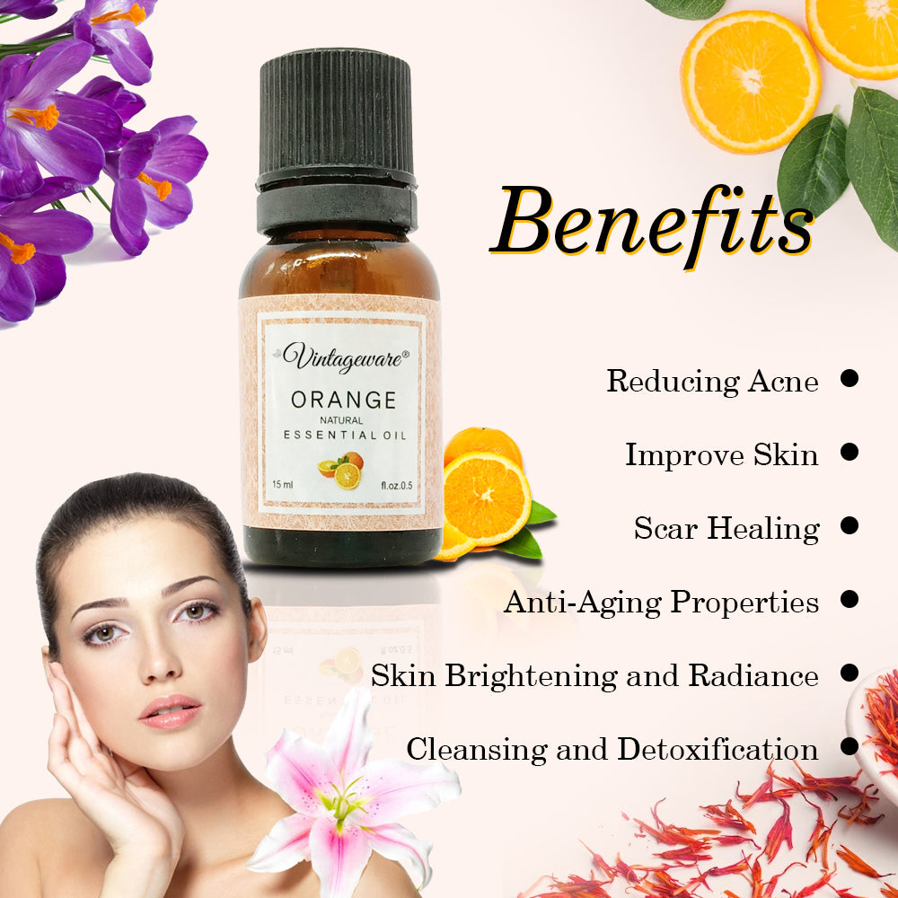 Orange Essential Oil 100% Pure Therapeutic Grade - Vintageware