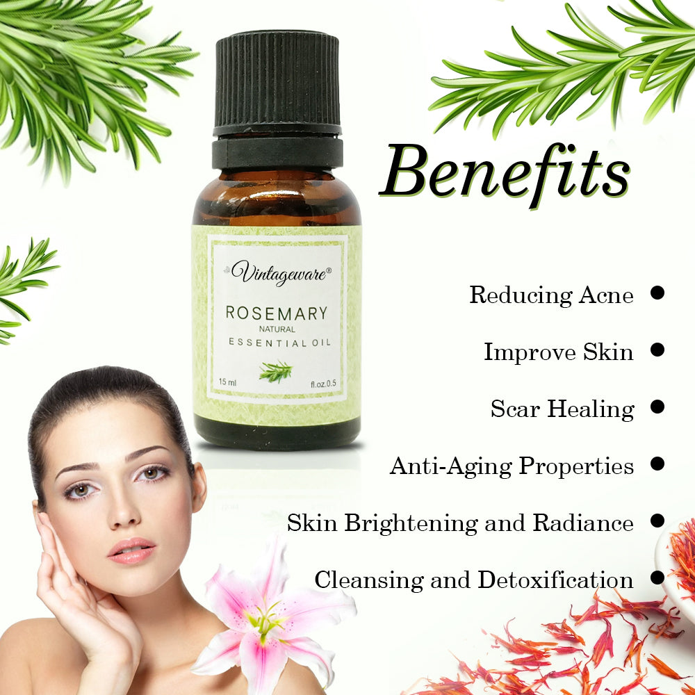 Rosemary Essential Oil for Hair Growth, Organic Rosemary Essential Oil for Healthy Hair - 15ML