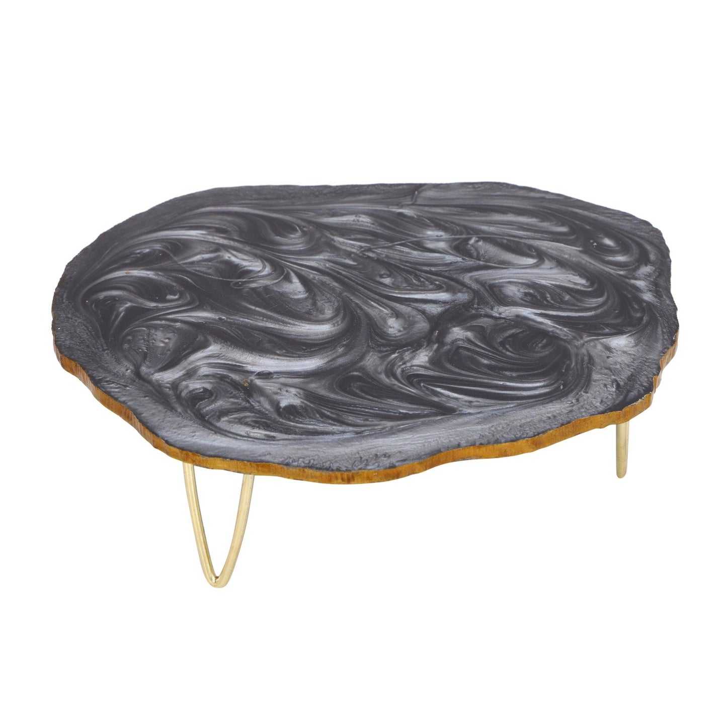 Resin Cake Stand With Server (Black) - Vintageware