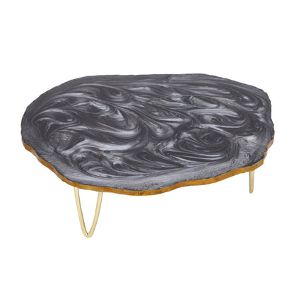 Resin Cake Stand With Server (Black) - Vintageware
