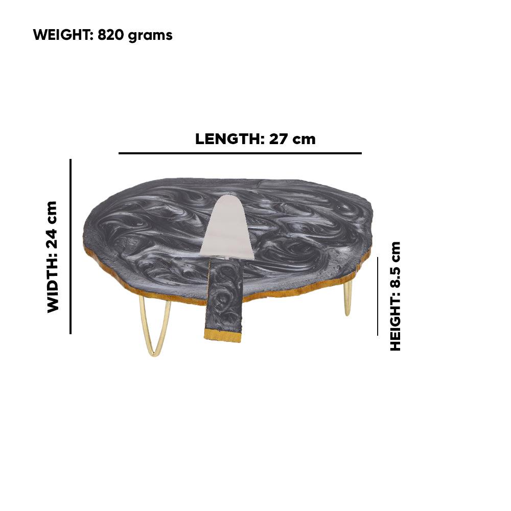 Resin Cake Stand With Server (Black) - Vintageware