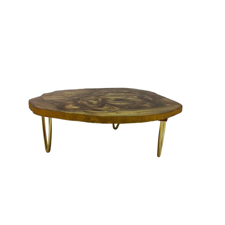 Resin Cake Stand With Server (Gold) - Vintageware