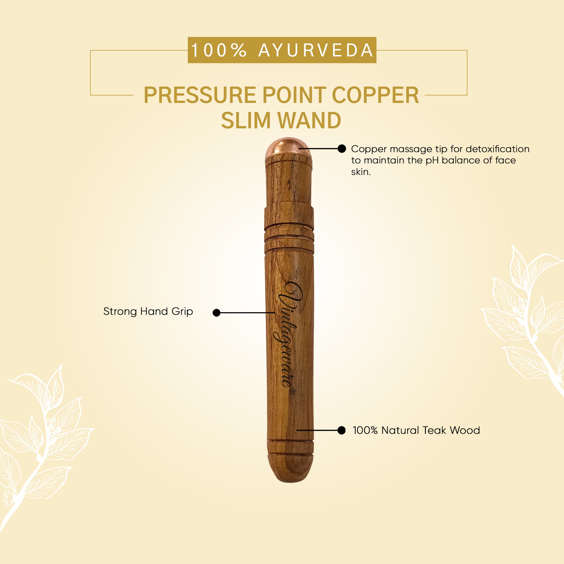 Copper Wand Pressure Point Slim For Acupressure - Vintageware