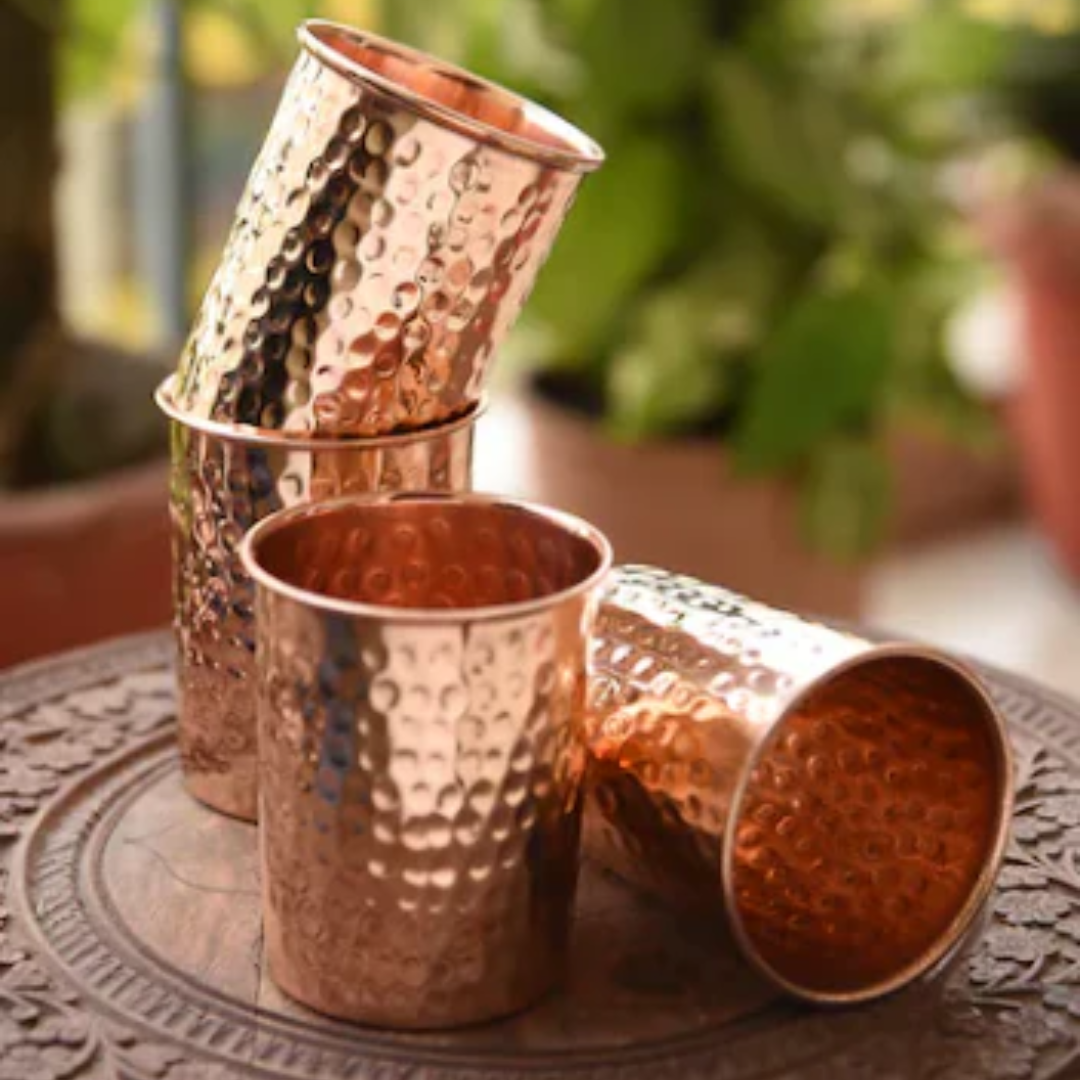 Vintageware® Copper Glass Hammered