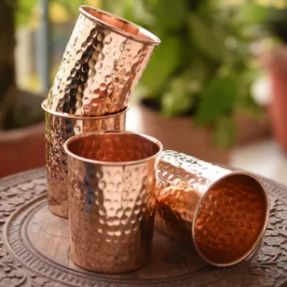 Vintageware® Copper Glass Hammered